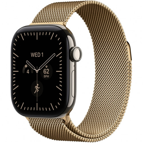 Смарт-часы Apple Watch Series 12 46mm Natural Titanium Case with Radiant Gold Milanese Loop S/M