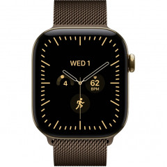 Apple Watch Series 12 46mm Radiant Gold Titanium Case with Dark Bronze Milanese Loop M/L
