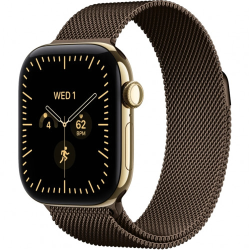 Смарт-часы Apple Watch Series 12 46mm Radiant Gold Titanium Case with Dark Bronze Milanese Loop S/M