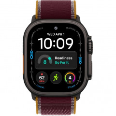 Watch Ultra 4 (2026) 49mm Black Titanium Case with Burgundy Trail Loop S/M