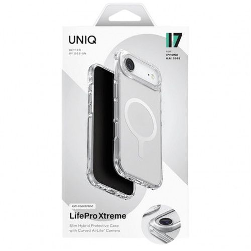 Чехол Uniq LifePro Xtreme Anti-Fingerprint Slim Hybrid Case with MagClick для iPhone Air Frost Clear/White